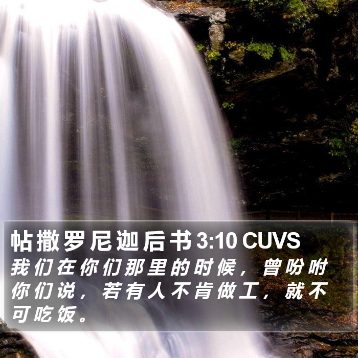 帖 撒 罗 尼 迦 后 书 3:10 CUVS Bible Study