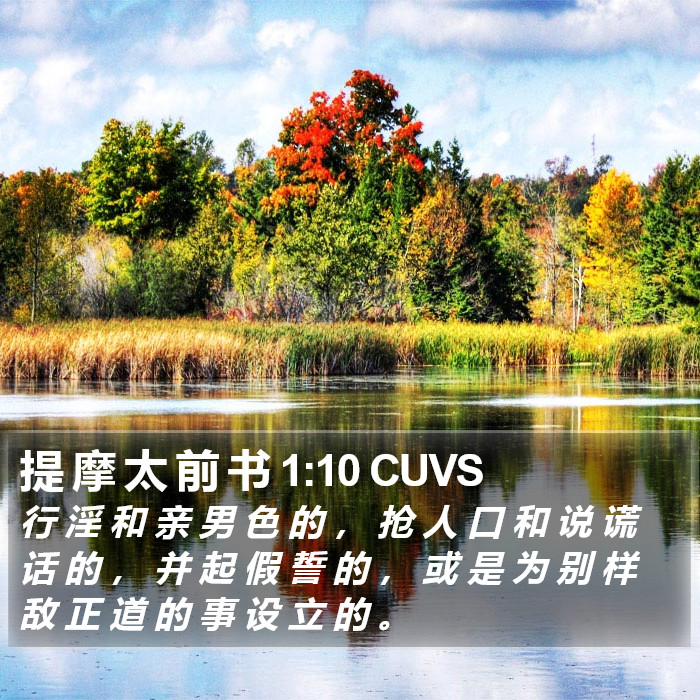 提 摩 太 前 书 1:10 CUVS Bible Study