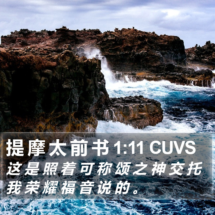 提 摩 太 前 书 1:11 CUVS Bible Study