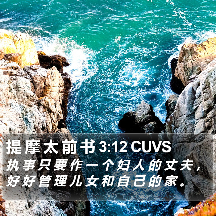 提 摩 太 前 书 3:12 CUVS Bible Study