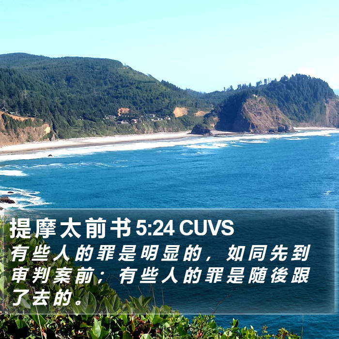 提 摩 太 前 书 5:24 CUVS Bible Study