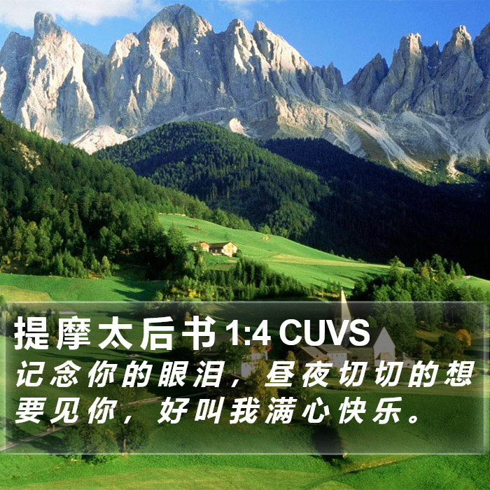 提 摩 太 后 书 1:4 CUVS Bible Study