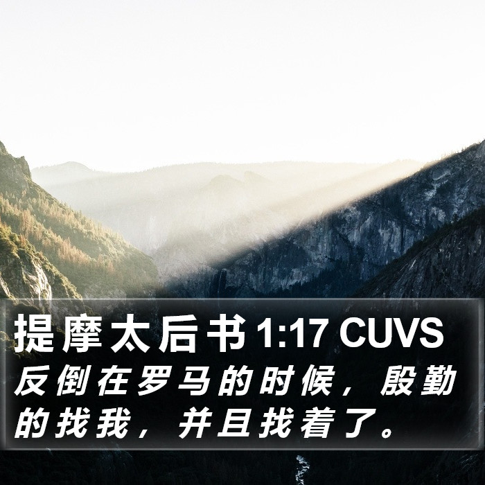 提 摩 太 后 书 1:17 CUVS Bible Study