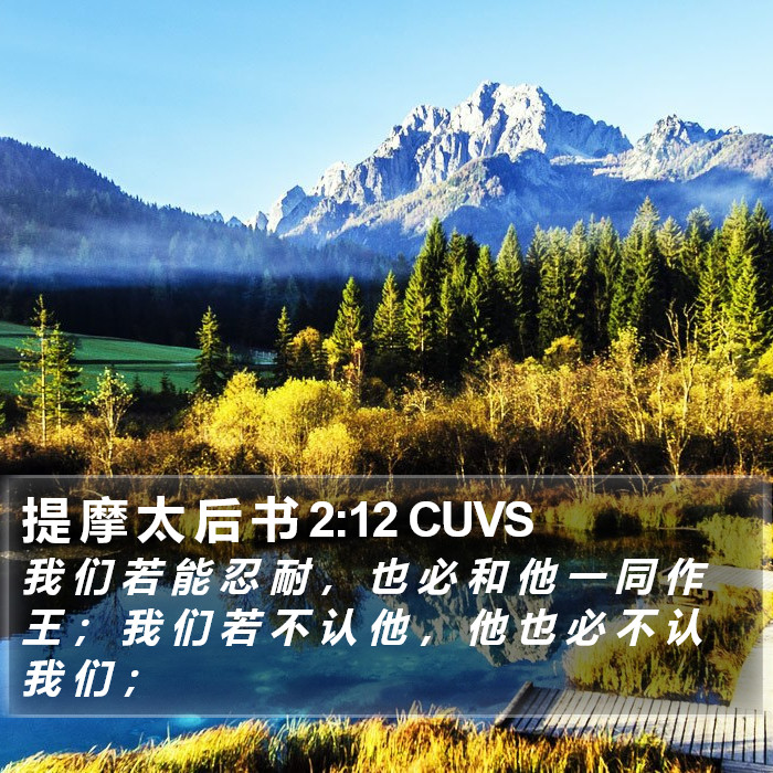 提 摩 太 后 书 2:12 CUVS Bible Study