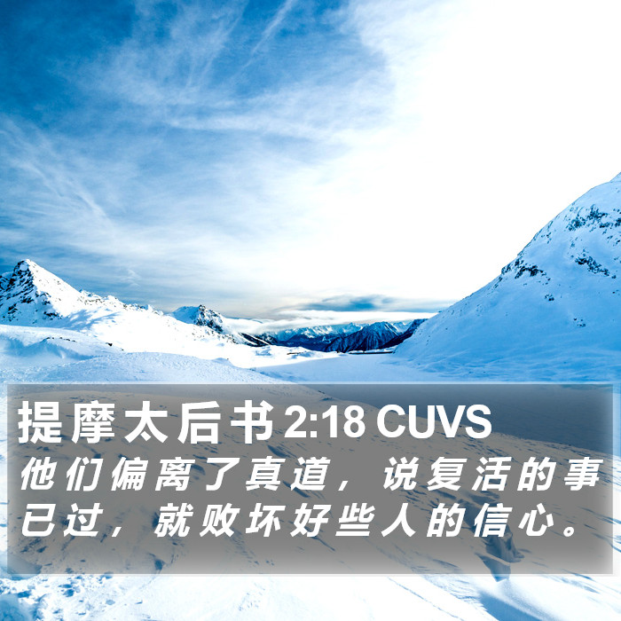 提 摩 太 后 书 2:18 CUVS Bible Study
