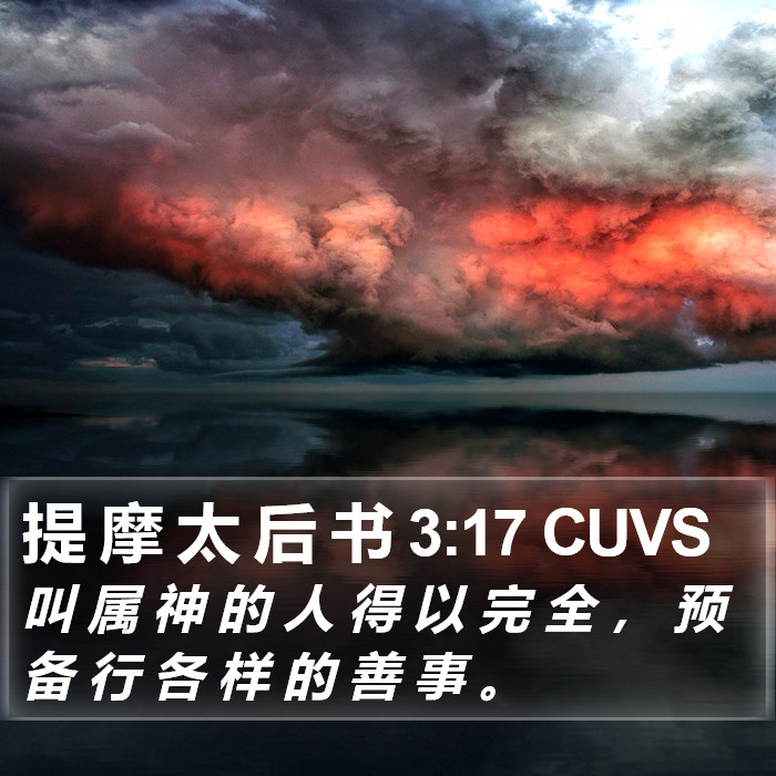 提 摩 太 后 书 3:17 CUVS Bible Study