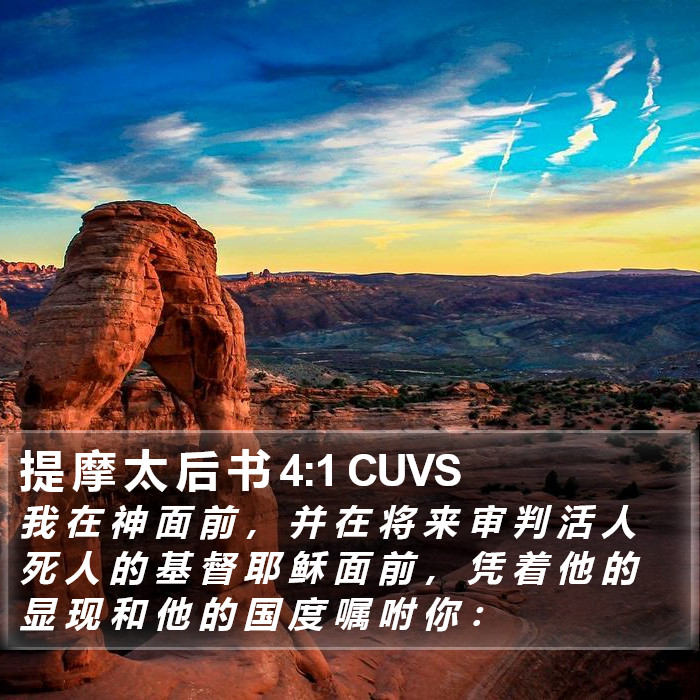提 摩 太 后 书 4:1 CUVS Bible Study