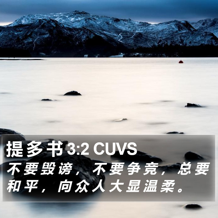 提 多 书 3:2 CUVS Bible Study