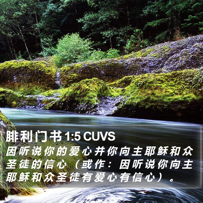 腓 利 门 书 1:5 CUVS Bible Study