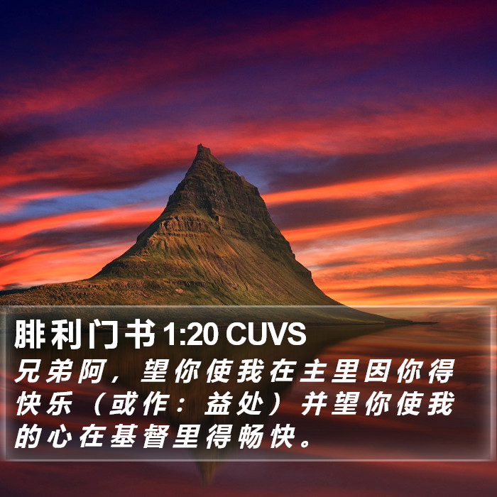 腓 利 门 书 1:20 CUVS Bible Study