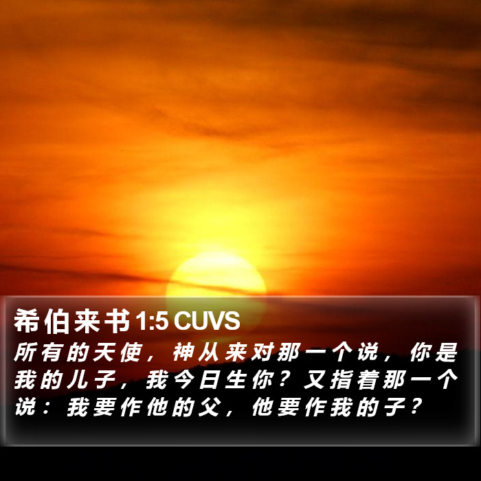 希 伯 来 书 1:5 CUVS Bible Study