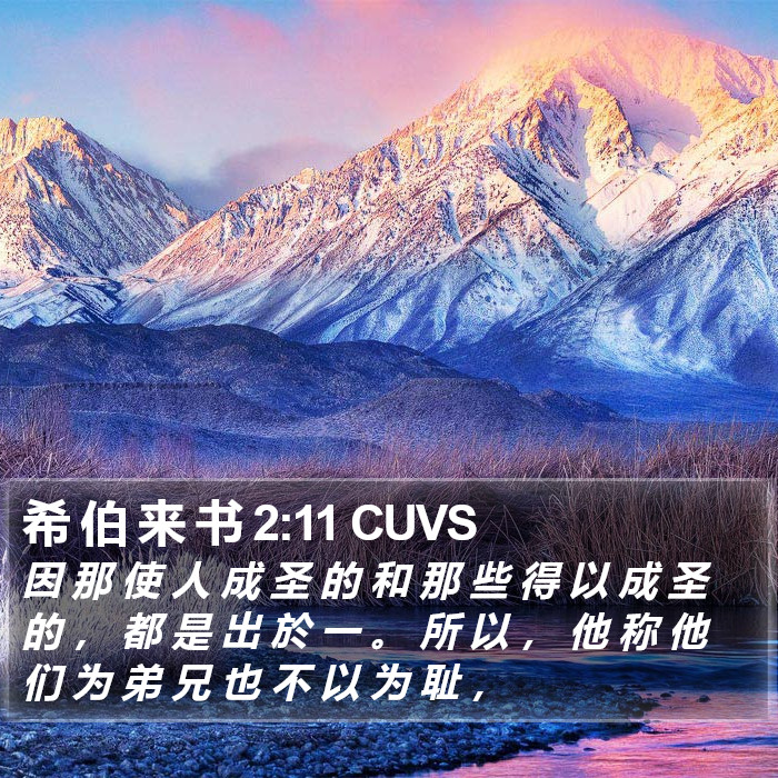 希 伯 来 书 2:11 CUVS Bible Study