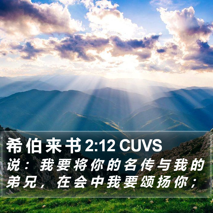 希 伯 来 书 2:12 CUVS Bible Study