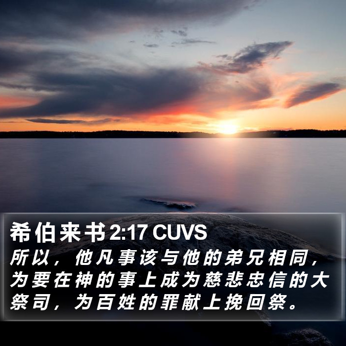 希 伯 来 书 2:17 CUVS Bible Study