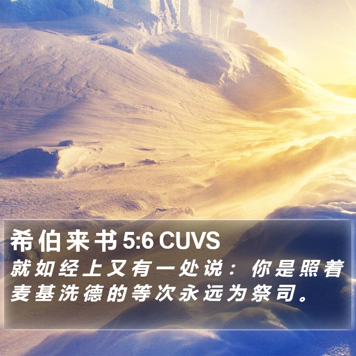 希 伯 来 书 5:6 CUVS Bible Study