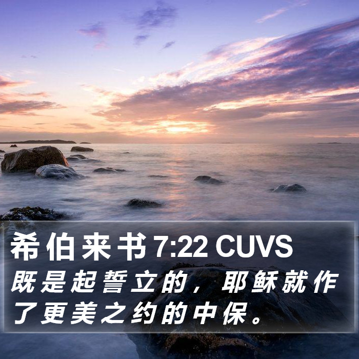 希 伯 来 书 7:22 CUVS Bible Study