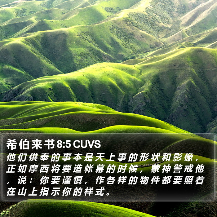 希 伯 来 书 8:5 CUVS Bible Study