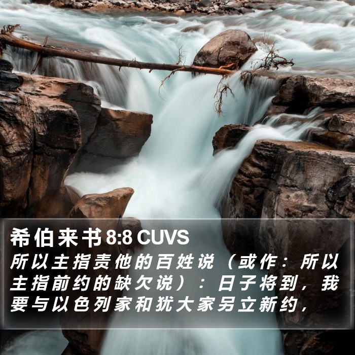 希 伯 来 书 8:8 CUVS Bible Study