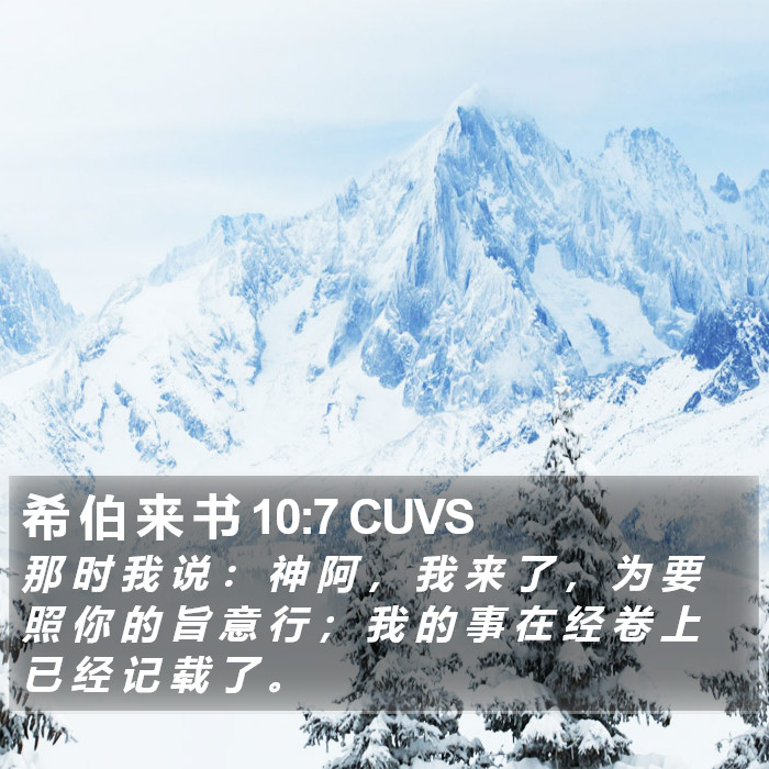 希 伯 来 书 10:7 CUVS Bible Study