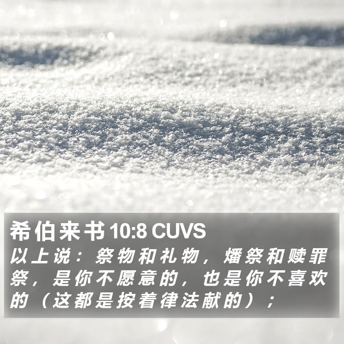 希 伯 来 书 10:8 CUVS Bible Study