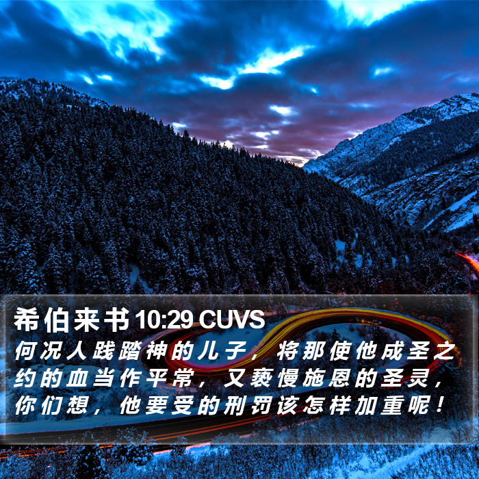希 伯 来 书 10:29 CUVS Bible Study