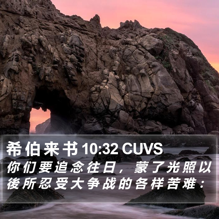 希 伯 来 书 10:32 CUVS Bible Study