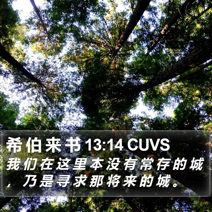 希 伯 来 书 13:14 CUVS Bible Study