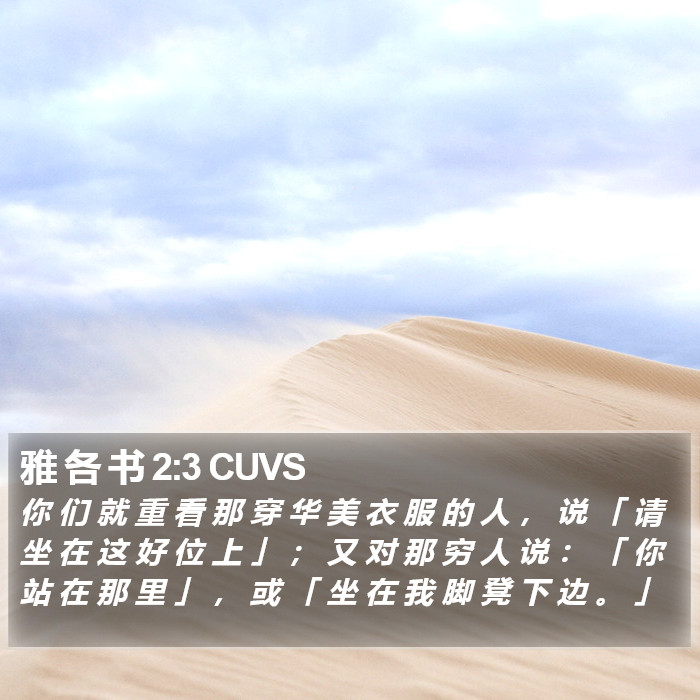 雅 各 书 2:3 CUVS Bible Study