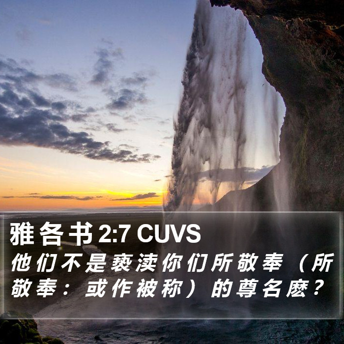 雅 各 书 2:7 CUVS Bible Study