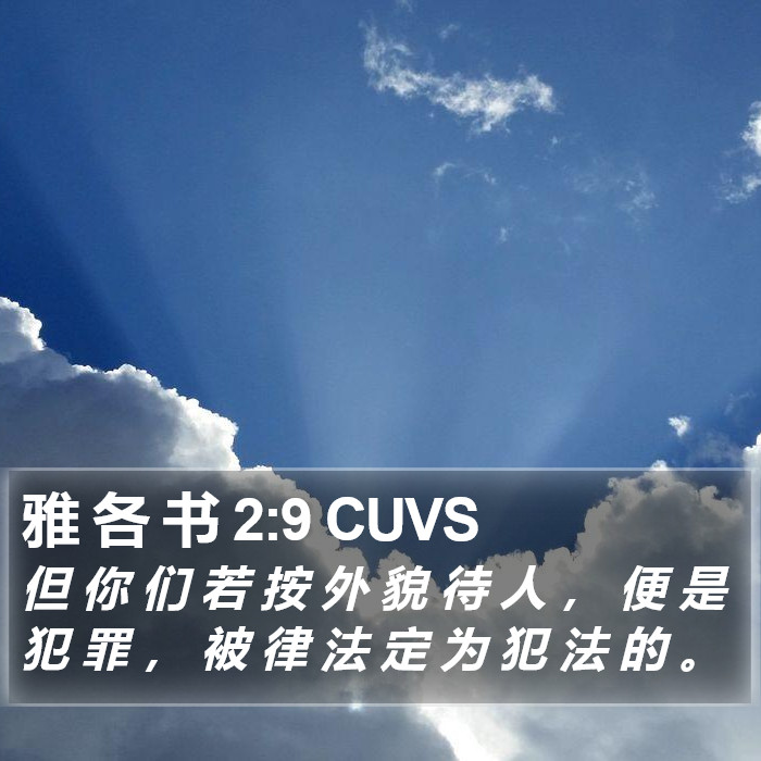 雅 各 书 2:9 CUVS Bible Study