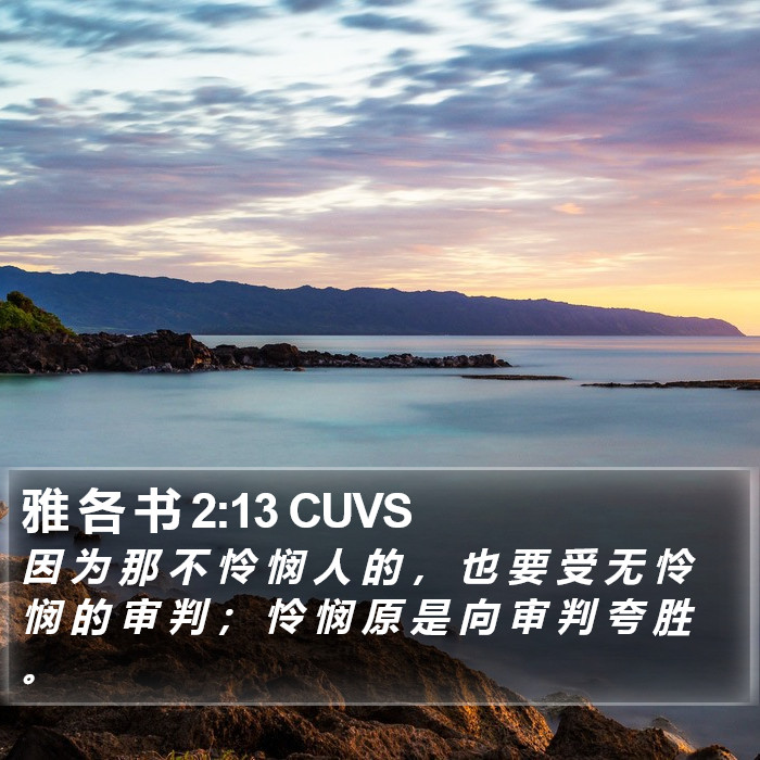 雅 各 书 2:13 CUVS Bible Study