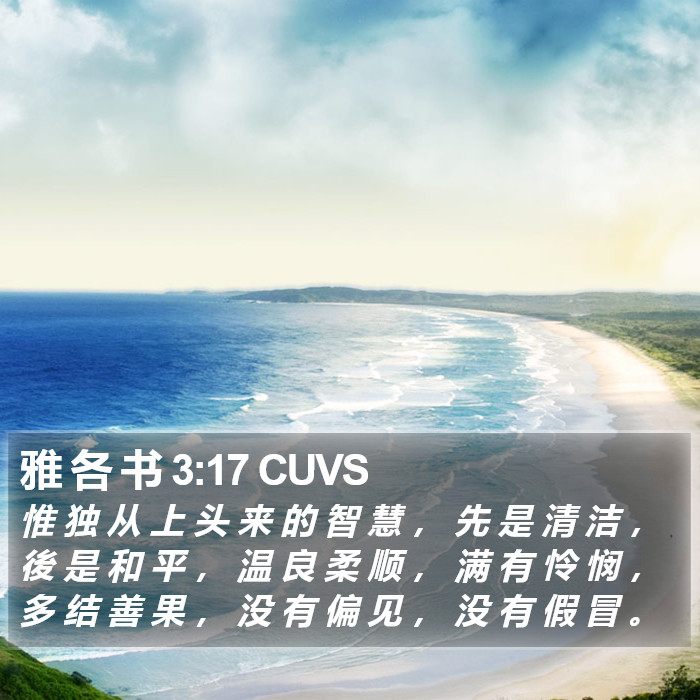 雅 各 书 3:17 CUVS Bible Study