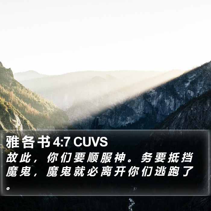 雅 各 书 4:7 CUVS Bible Study