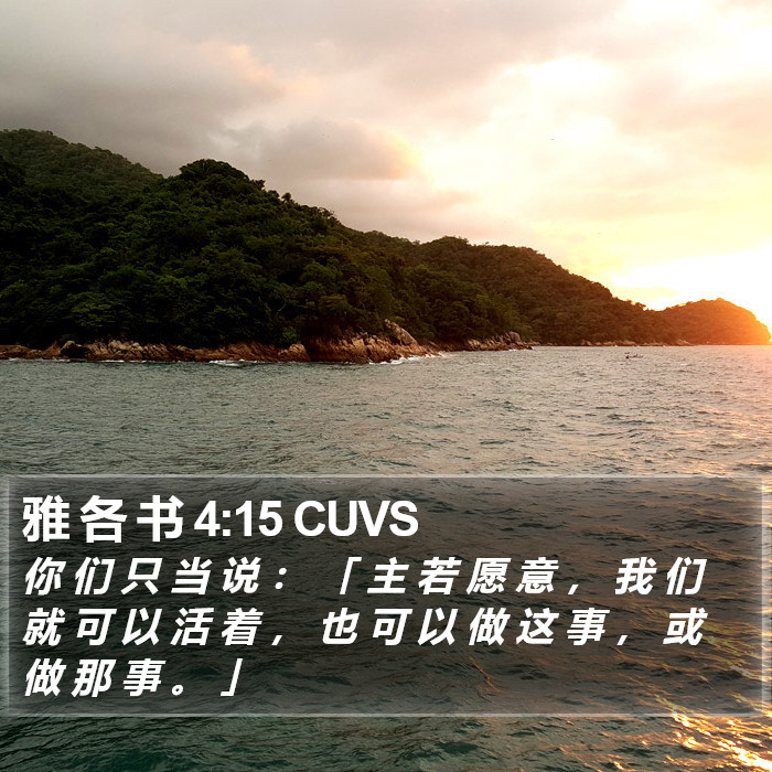 雅 各 书 4:15 CUVS Bible Study