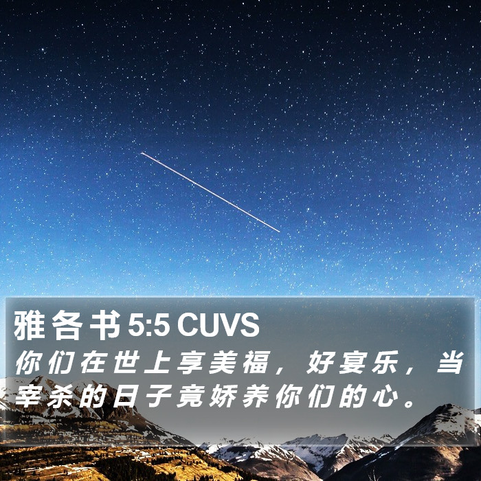 雅 各 书 5:5 CUVS Bible Study