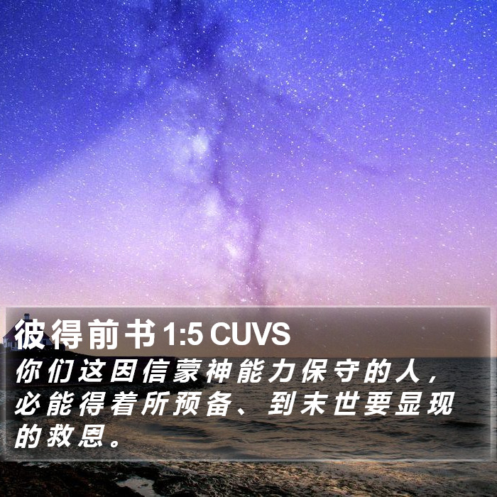 彼 得 前 书 1:5 CUVS Bible Study