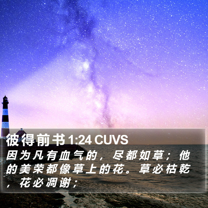 彼 得 前 书 1:24 CUVS Bible Study