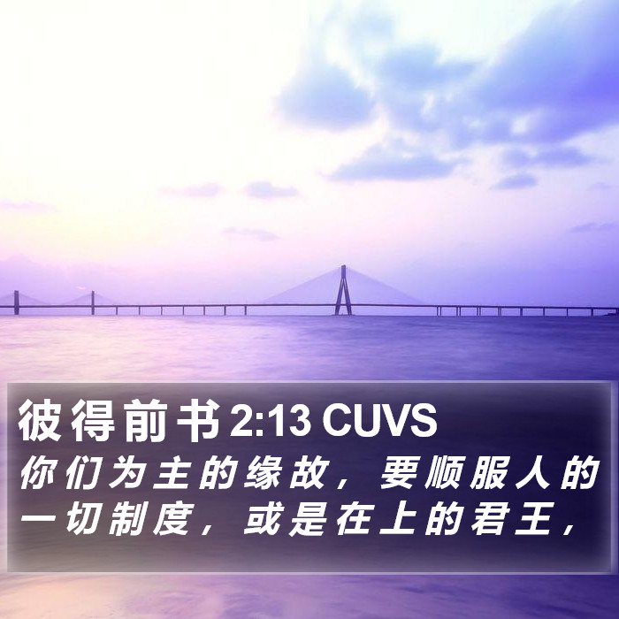 彼 得 前 书 2:13 CUVS Bible Study