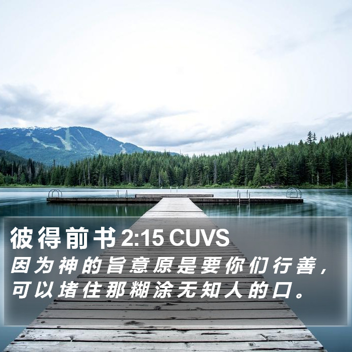 彼 得 前 书 2:15 CUVS Bible Study
