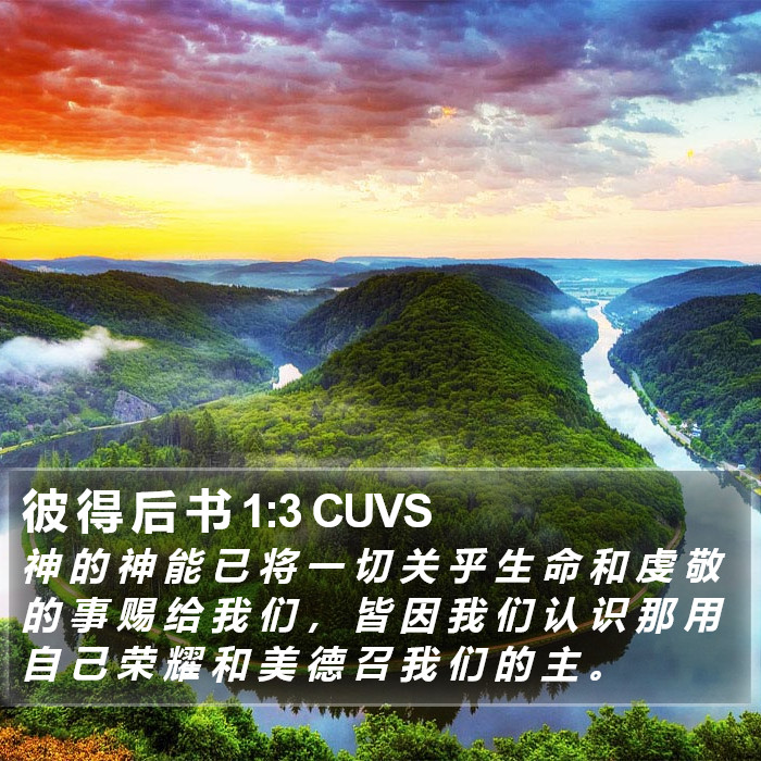 彼 得 后 书 1:3 CUVS Bible Study