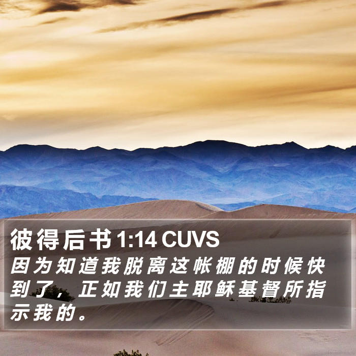 彼 得 后 书 1:14 CUVS Bible Study