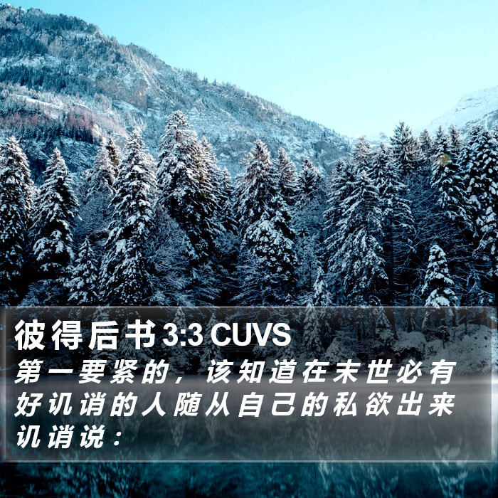 彼 得 后 书 3:3 CUVS Bible Study