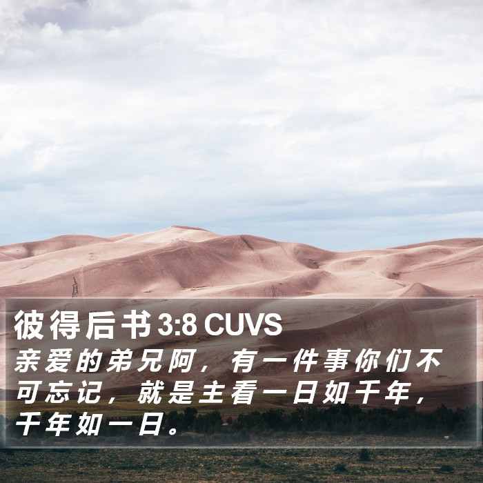 彼 得 后 书 3:8 CUVS Bible Study