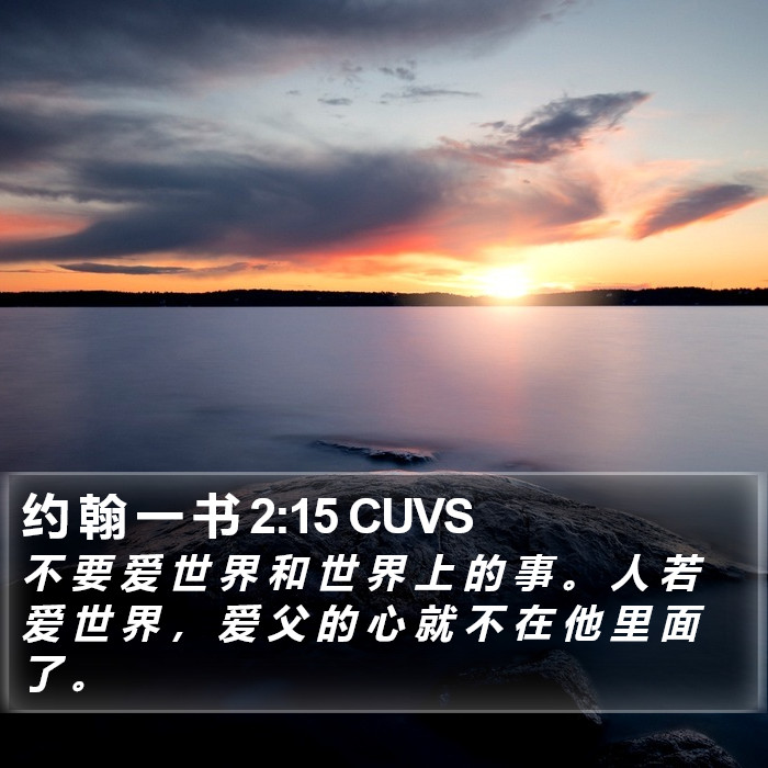 约 翰 一 书 2:15 CUVS Bible Study