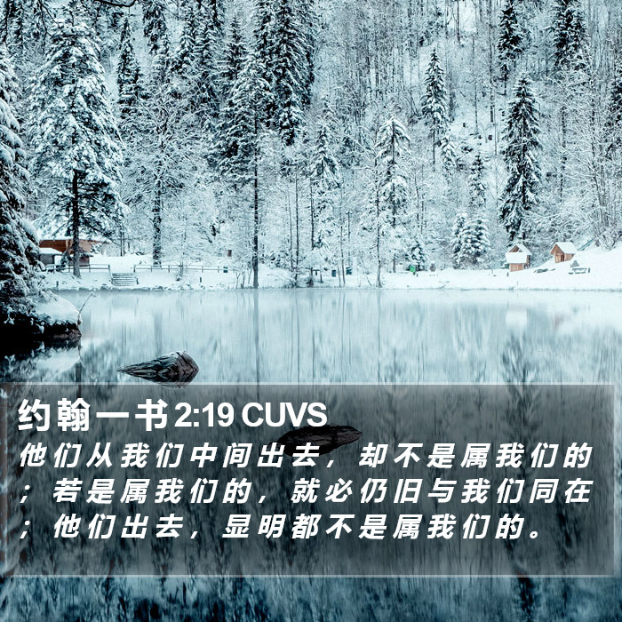 约 翰 一 书 2:19 CUVS Bible Study