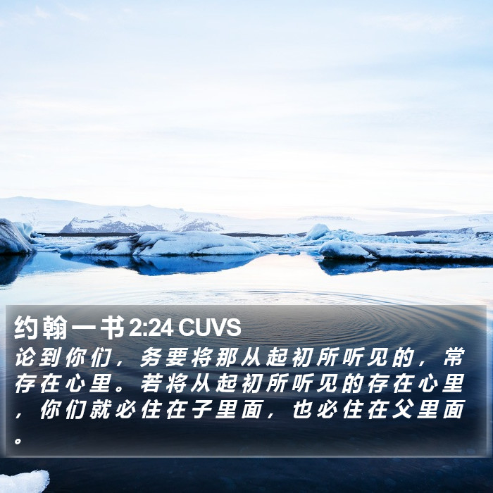约 翰 一 书 2:24 CUVS Bible Study