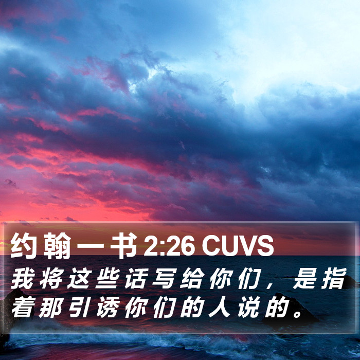 约 翰 一 书 2:26 CUVS Bible Study