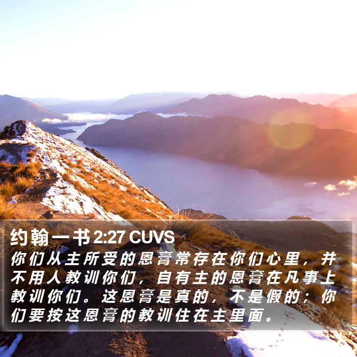 约 翰 一 书 2:27 CUVS Bible Study