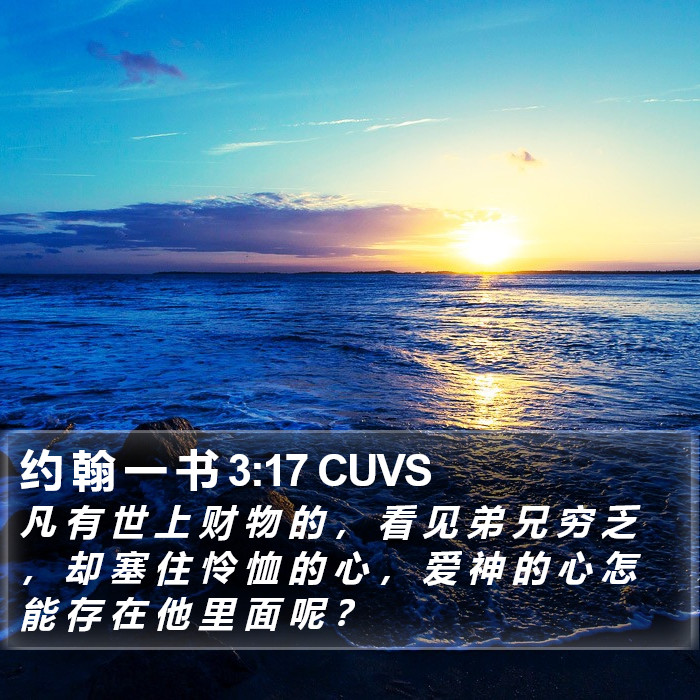 约 翰 一 书 3:17 CUVS Bible Study