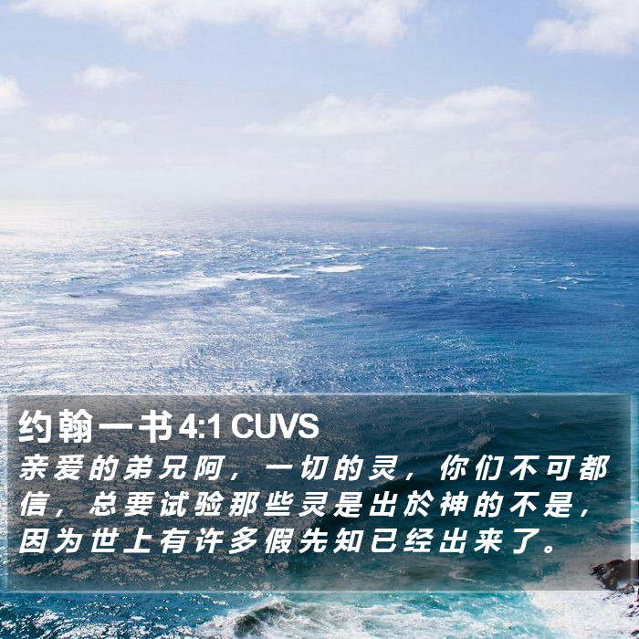 约 翰 一 书 4:1 CUVS Bible Study